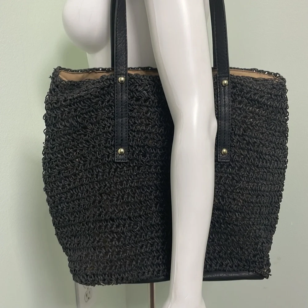 Woven neutral tote bag